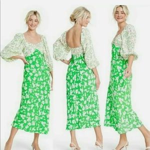 Rico green floral dress size 2